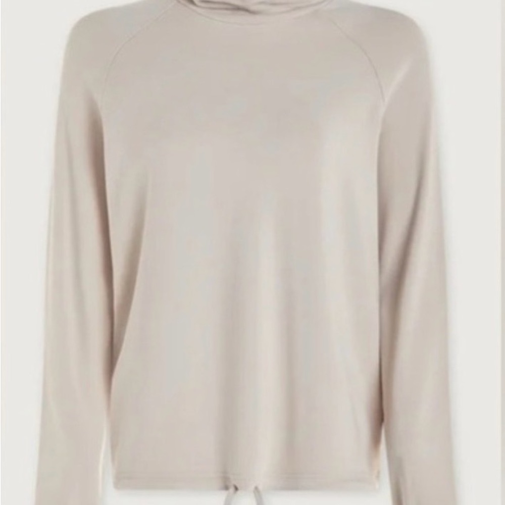 Varley Portland High Neck Midlayer Restore Jersey Pullover Cream Drawstring XS - Picture 8 of 15